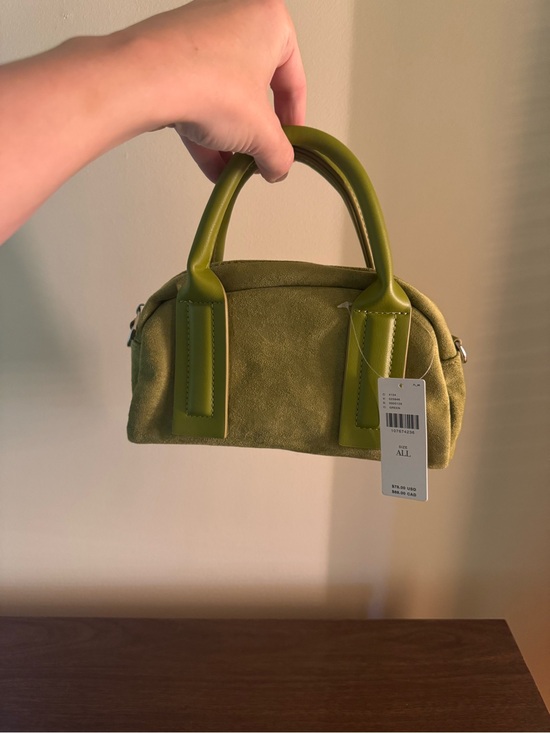 Anthropologie Handbags - Anthropologie Lime Green Mini Handbag with Top Handles